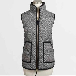 J Crew Quilted Excursion Vest - Herringbone